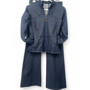 Lululemon 6 Set Jacket Full Zip Sweatshirt Denim Flare Groove Pants 2-Piece RARE